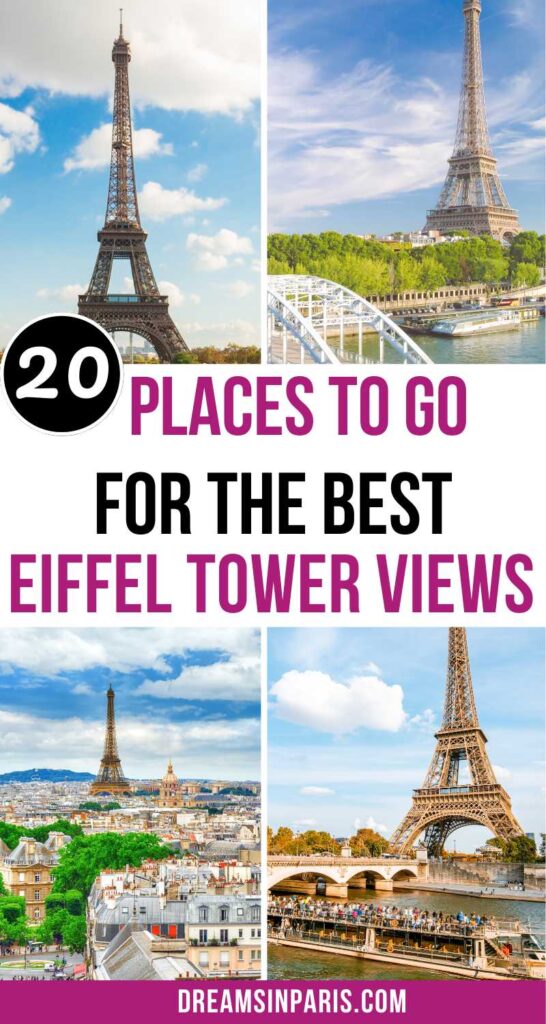 Looking for where to find the best views of the Eiffel Tower? This post will show you all the places plus how to get there with an interactive map. | best Eiffel tower views| Best views of Eiffel Tower| best views of the Eiffel tower| best places to see the Eiffel tower| best Eiffel tower photo spots| Eiffel tower street view| best view of the Eiffel tower| Eiffel Tower best view| Best places to view the Eiffel Tower| Best hotels with Eiffel Tower view| Best Eiffel Tower Views| Paris Eiffel Tower views| stunning views of the Eiffel tower in Paris| top views of Eiffel tower #eiffeltowerviews #viewsofeiffeltower #bestplacestovisitinparis