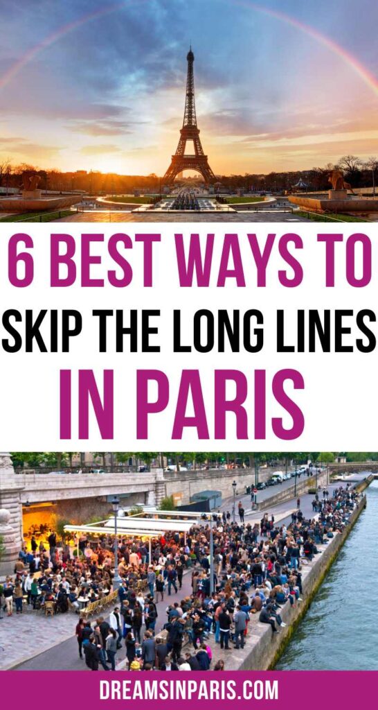 Are you looking for ways to skip lines in Paris? This post will show you all the tips you need to beat the crowds. | skip the line in Paris| Eiffel tower skip the line tickets| skip the lines Paris| skip the line Paris tickets| Paris Skip the Line Tickets| louvre skip the line tickets| skip the line Paris tours| Paris catacombs skip the line | Paris travel tips first time | how to skip the line in Paris | Paris tips and tricks #paristraveltips #paristravelguide