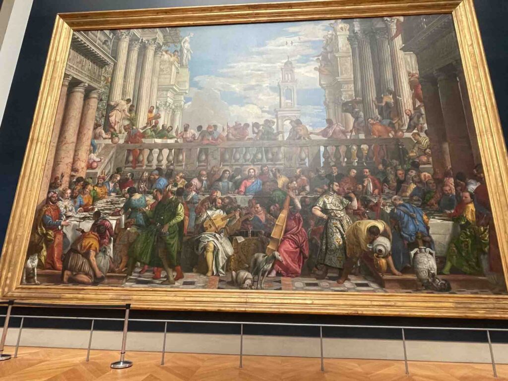 Wedding Feast at Cana painting in the Louvre museum