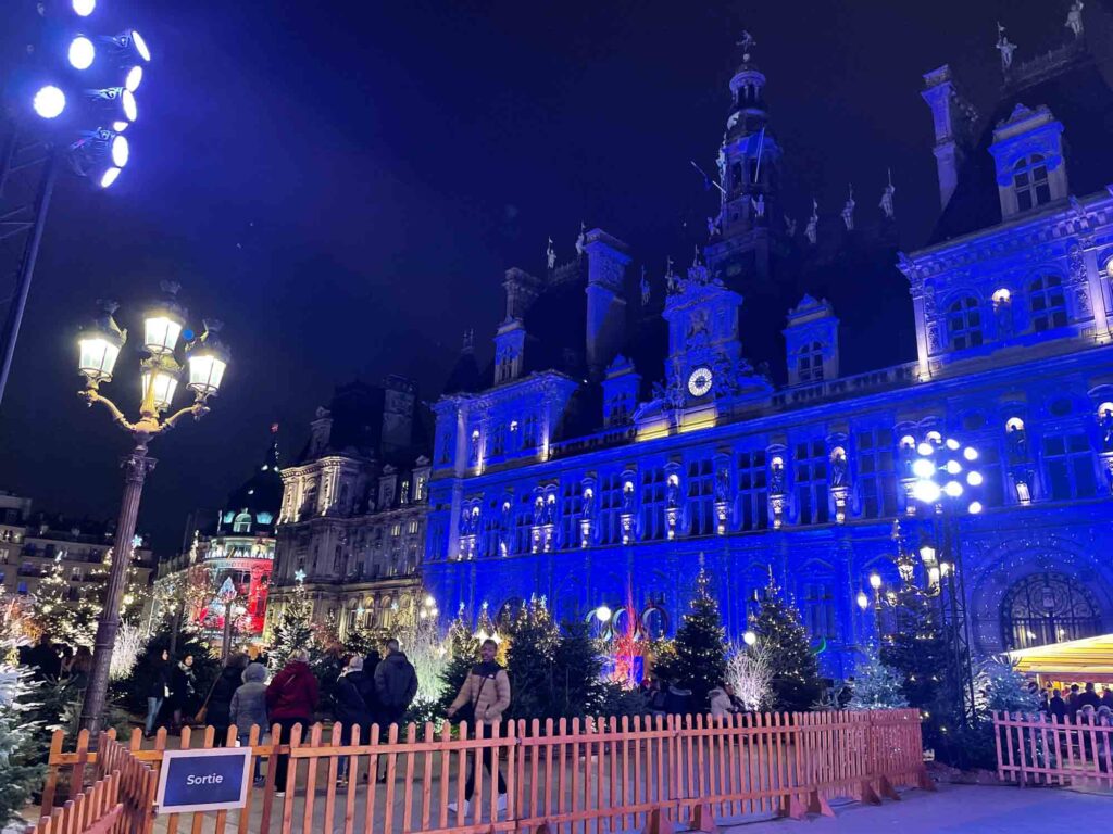 Christmas market and lights at Hotel de Ville