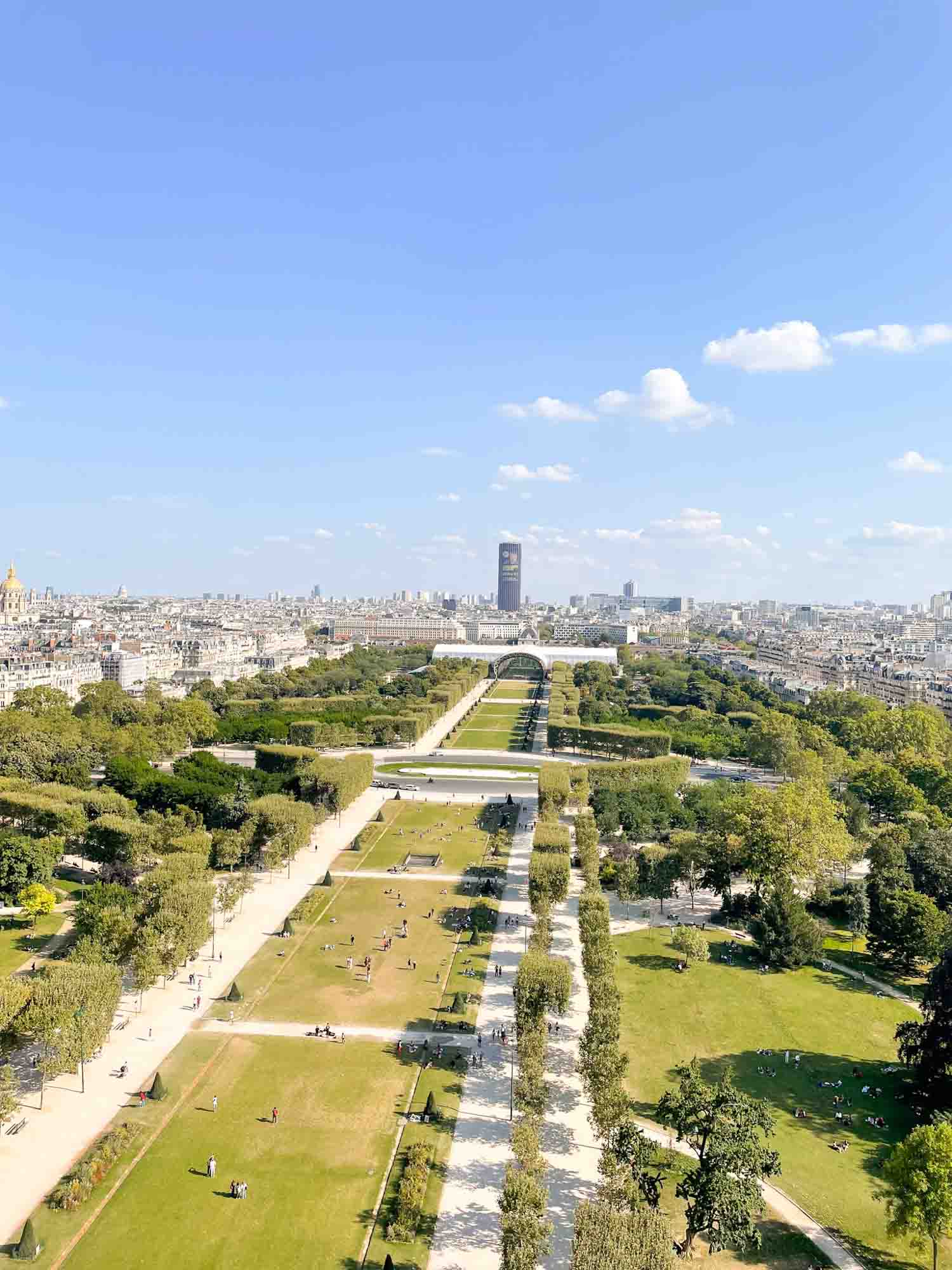 Views on champs de mar and Invalides from the Eiffel tower