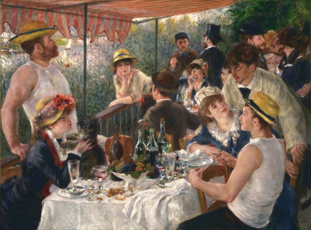 Luncheon of the boating party is one of the famous paintings of France.