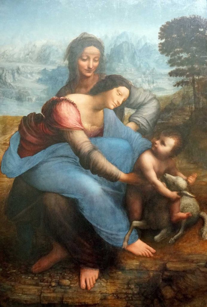 The Virgin and Child with Saint Anne is one of the famous Paris paintings.