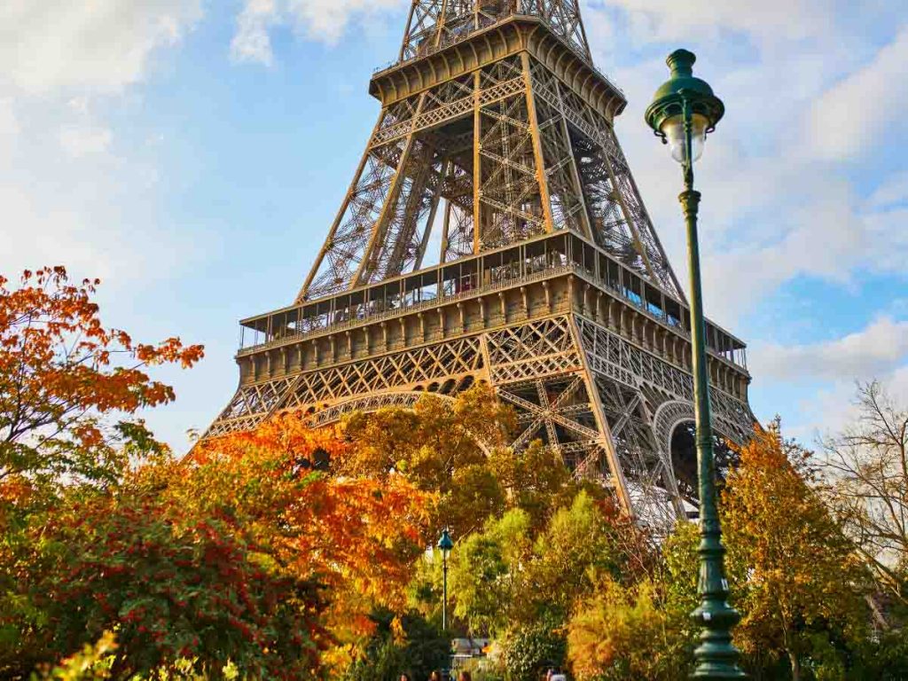 Eiffel Tower photo in fall