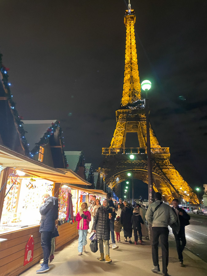 Eiffel Tower Christmas market is one of the best Christmas markets in Paris