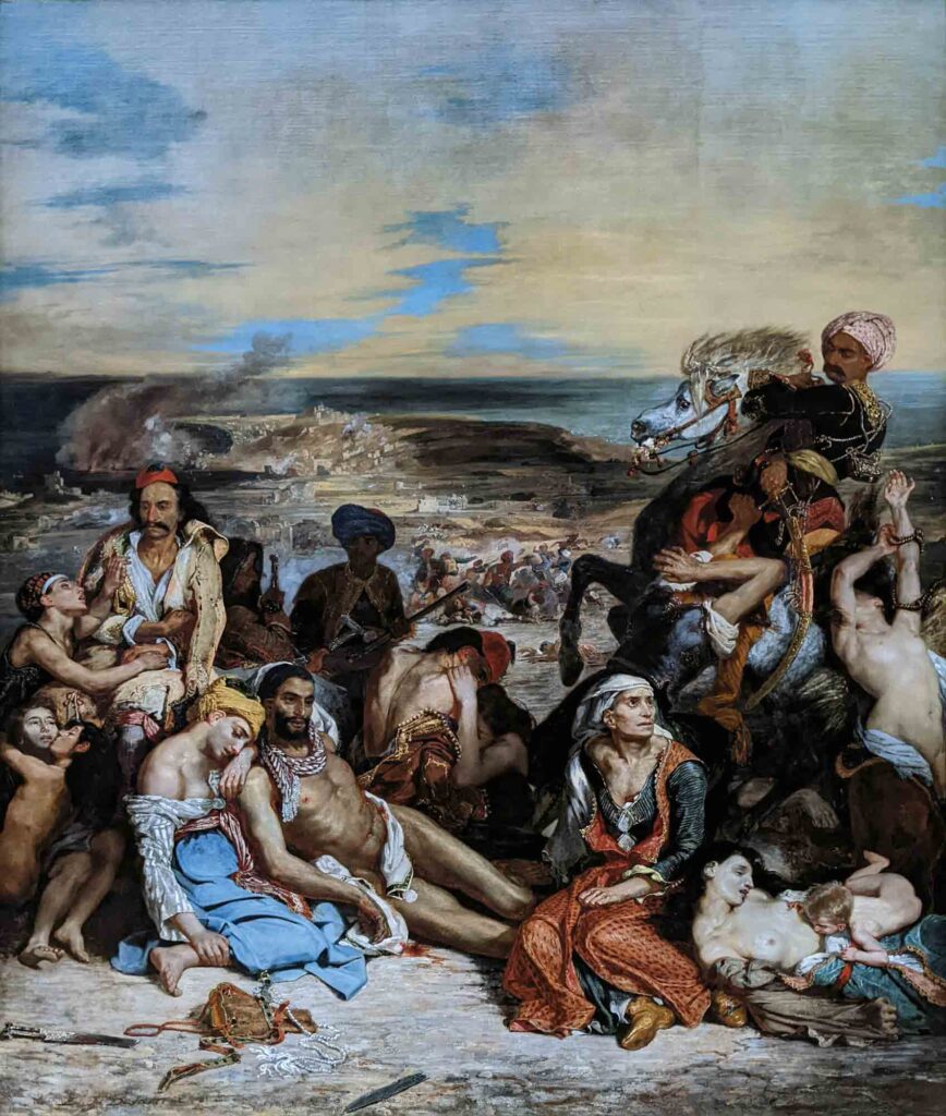 The Massacre at Chios is one of the famous Eugene Delacroix paintings.