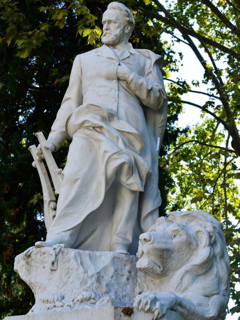 full statue of Victor Hugo