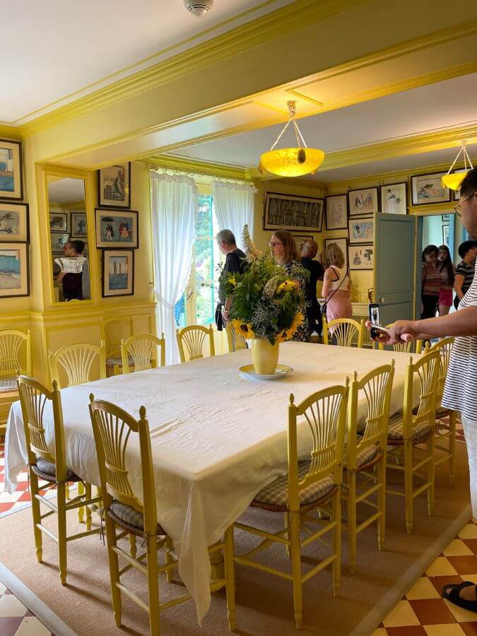 dining area inside Monet's house -Giverny
