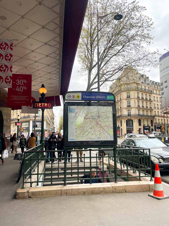 Paris metro station sign