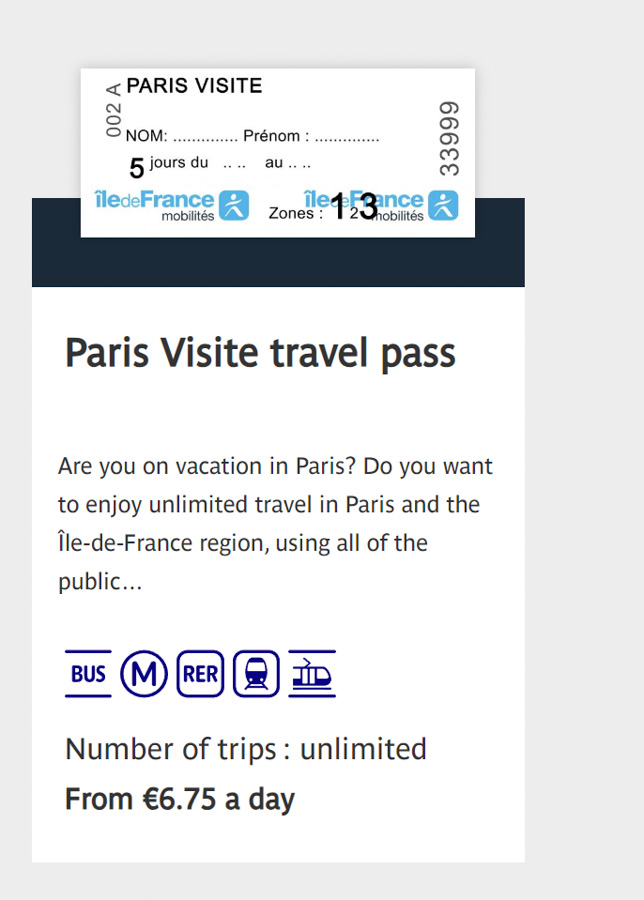 Paris visite pass
