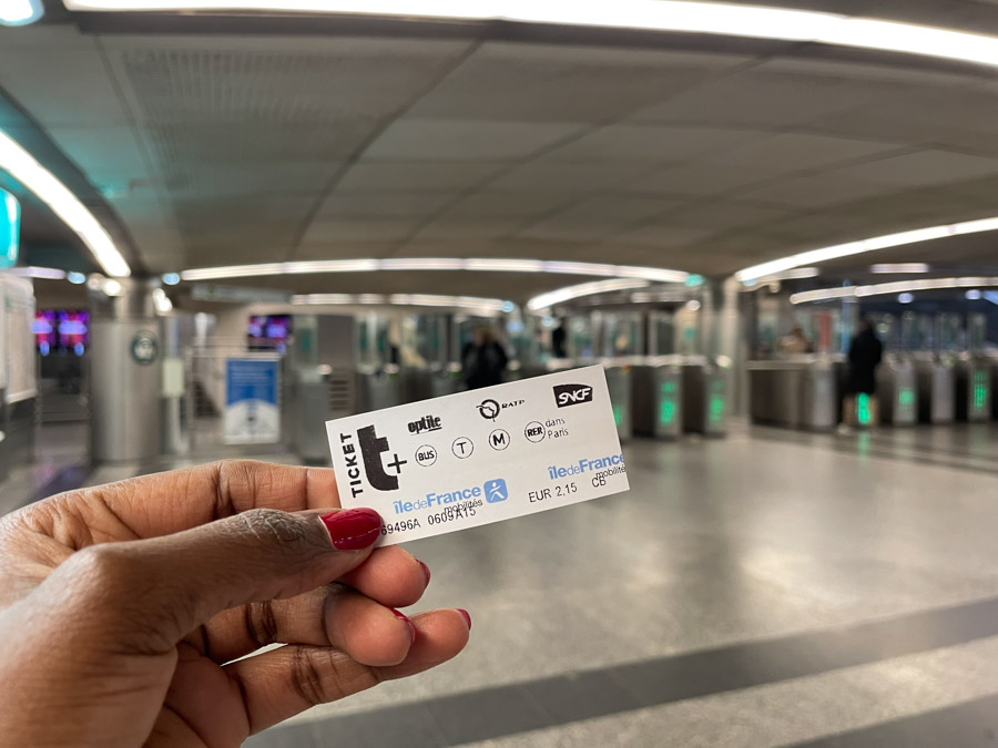 T+ ticket for the Paris metro