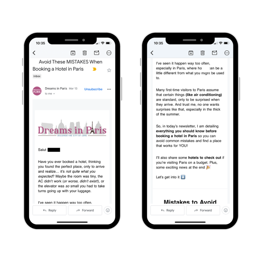 newsletter screenshot