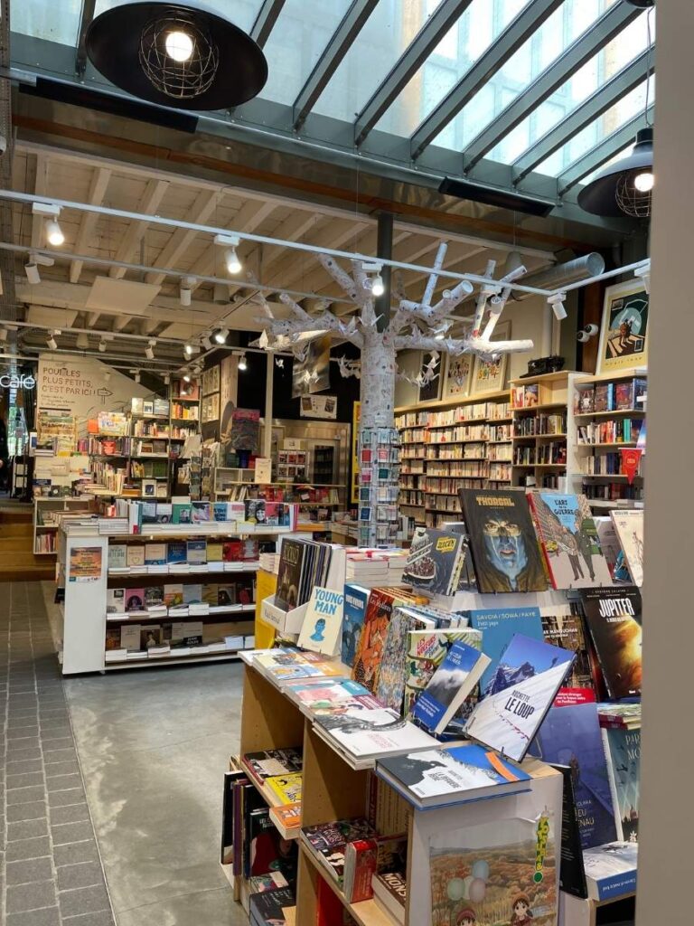 inside a parisian bookshop